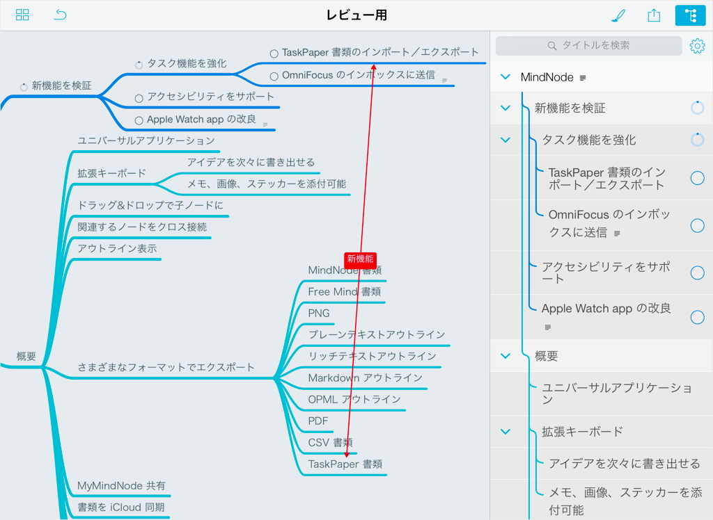 Mindnode 4 3 3 Iphone Ipad タスク機能を強化 さまざまなフォーマットで書き出せるマインドマップアプリケーション Life With I